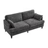 Modern two-seater Chenille sofa, wooden legs, LED lights, USB charger and storage bag