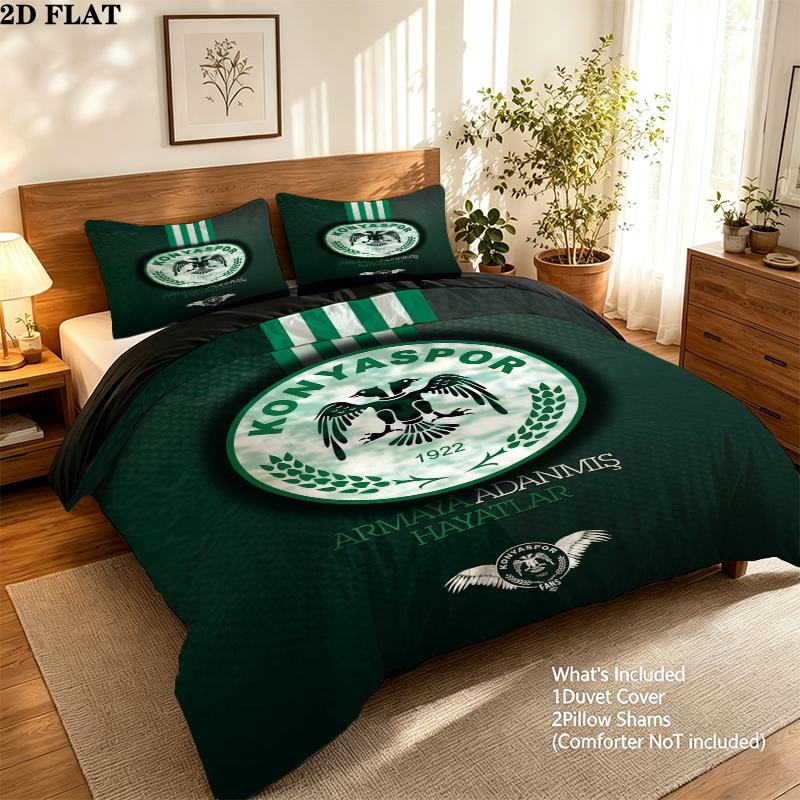 Kocaelispor Kulb Pattern Bedding uilt Set uilt Cover Pillowcase Home Decoration Birthday Gift (1 * duvet cover + 2 * pillowcase without core)