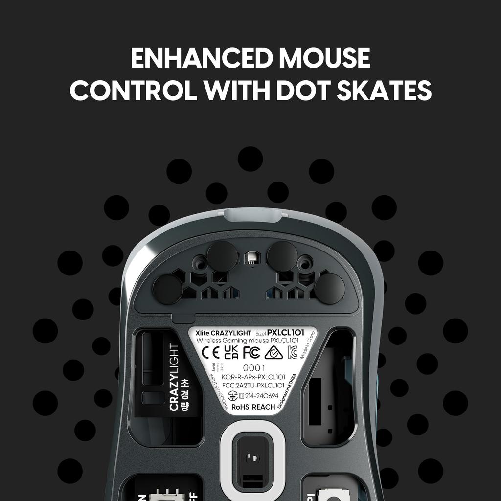 Pulsar Gaming Gears CrazyLight Series Wireless Gaming Mouse 44 1ms response 32000 Optical Switch Flagship Sensor - Ultra-lightweight grams, time, DPI,