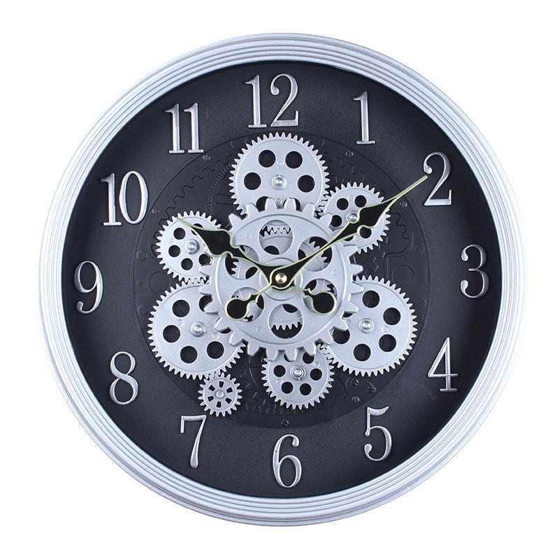 Индустриальный стиль Ретро Стимпанк Шестеренки Механические Пластиковые Креативные Настенные часы Кабинет Кафе Декоративные часы