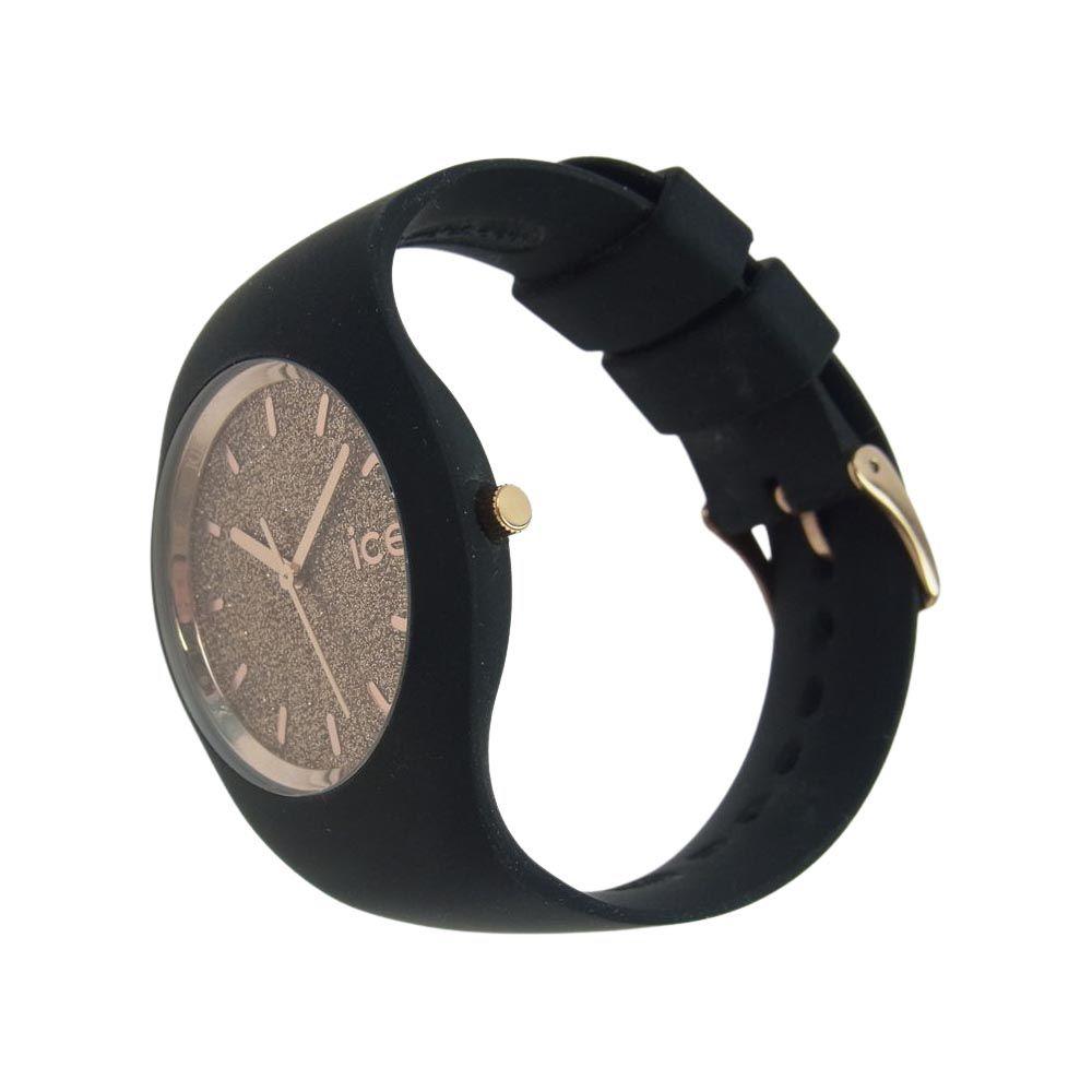 Б/У ICE WATCH 001 353 Ice Glitter 40 мм Розовое золото Резиновый ремешок Черный Черная серия [Б/У]
