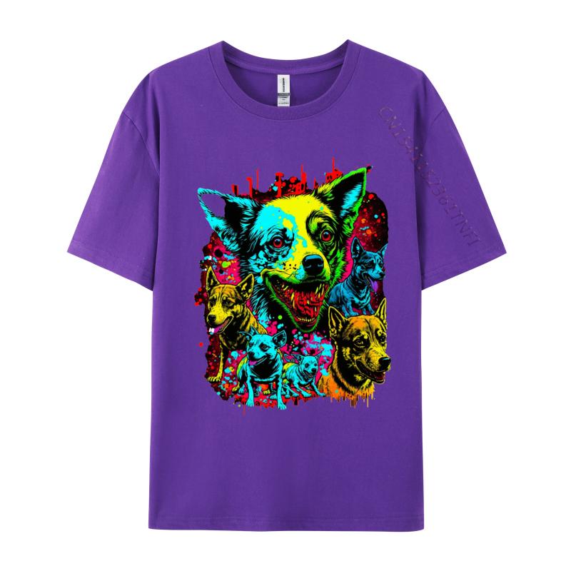 Dog Zombie Tshirt Retro TShirt Designer Printed On Cotton Men T Shirts Youthful Casual Graphic T Shirts