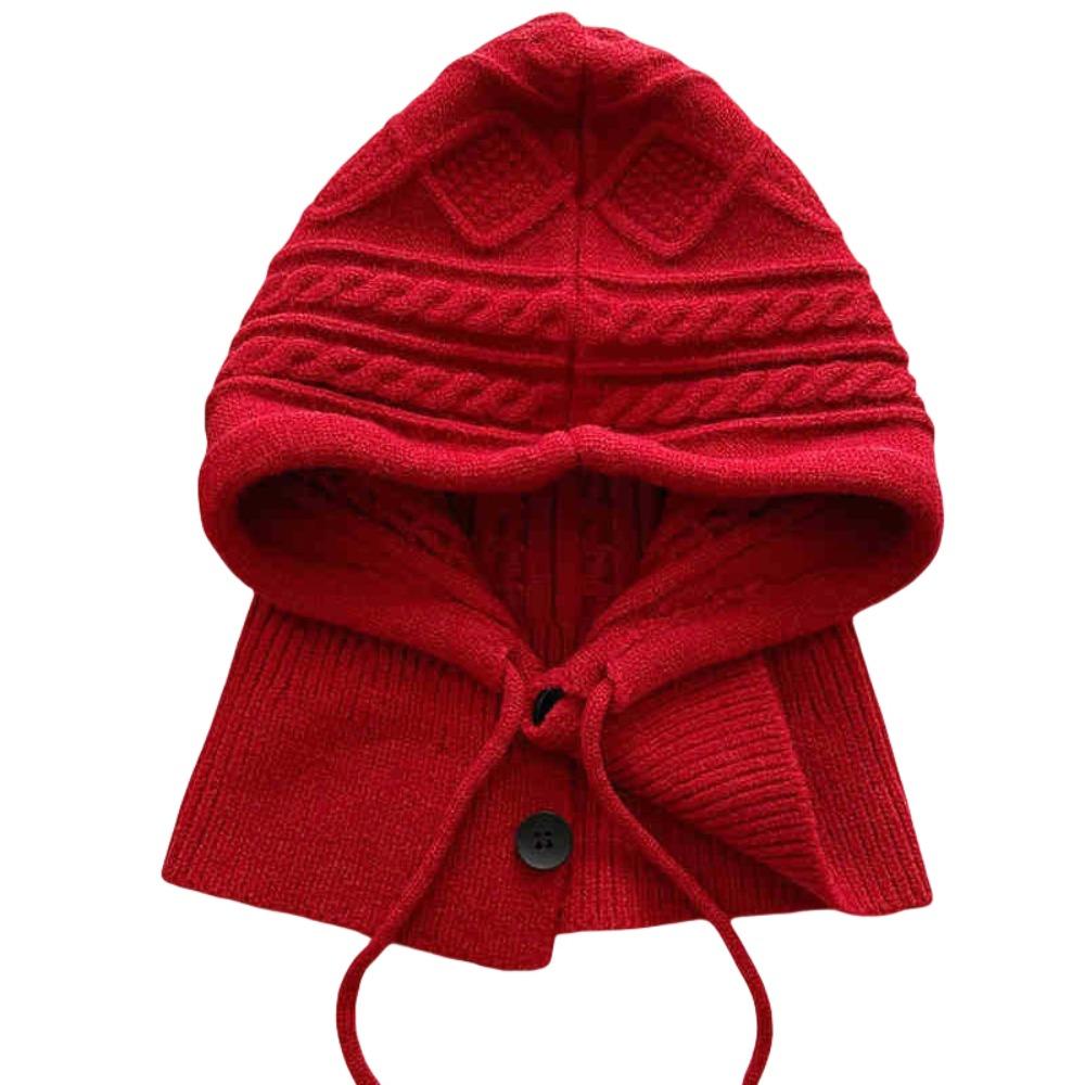 Thickened Knitted Neckerchief Hood Pullover Cap Beanies Hat Winter Balaclavas Cap Riding