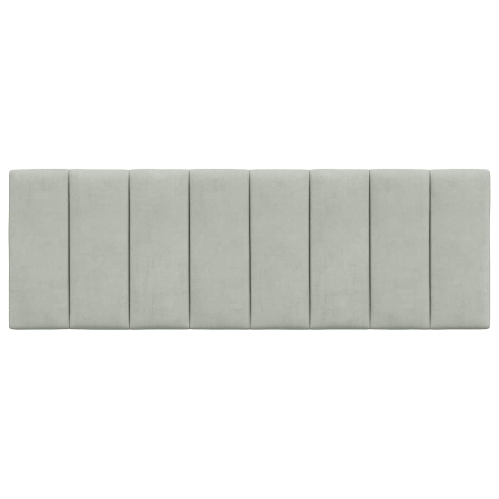 Headboard Cushion Hanko Light Grey 140 cm Velvet