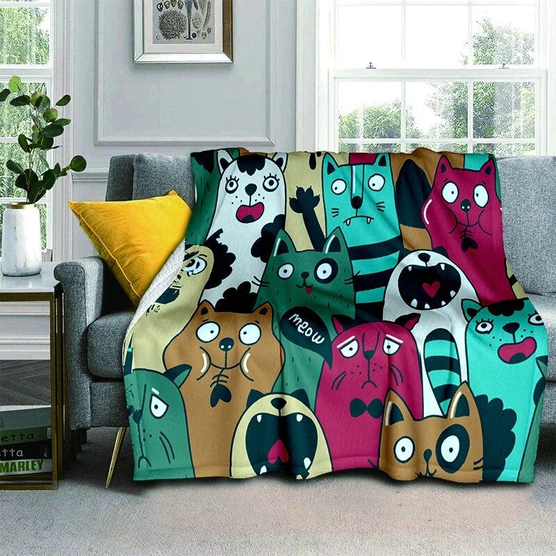 Мягкая плюшевая кровать с мультяшными животными, тонкие одеяла для пикника с героями мультфильмов, современное фланелевое одеяло Gedruckt Bettdecke Geschenk