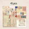 45 pcs/pack Vintage inviscid Decorative paper DIY Scrapbooking material paper hand made Junk Journal Background paper