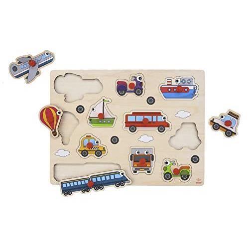 Wooden Puzzle for Children - Engelhart - Vehicles - Quality Buttons
