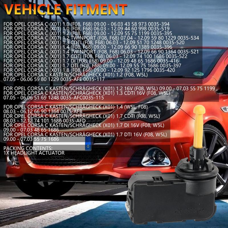 Для Vauxhall Opel Corsa C Combo C Мотор регулировки уровня фар 2001-2011 Блок управления регулировкой высоты луча Запасная часть 1207525