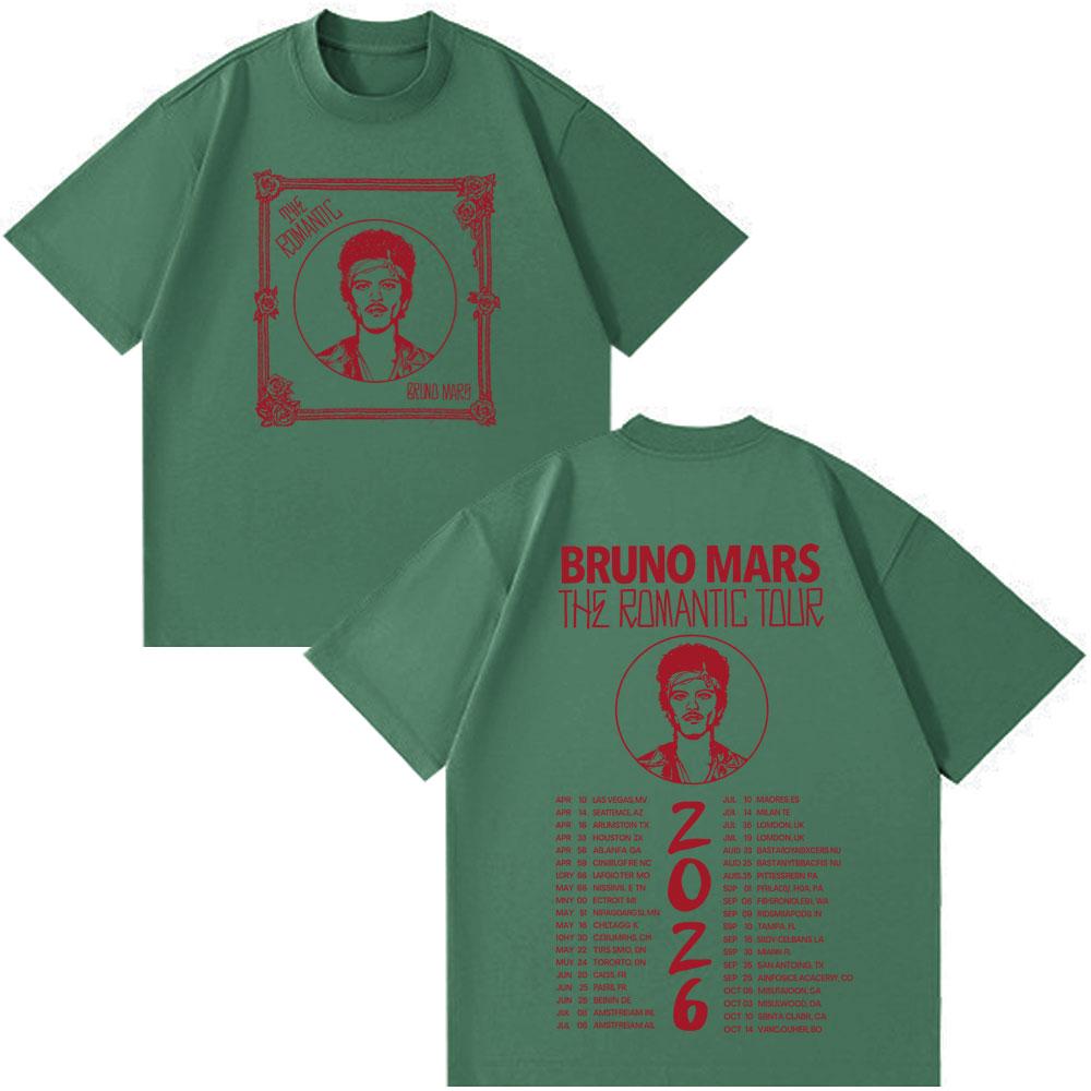 Singer Bruno Mars New Album Print Tshirt Men Women Loose Short Sleeve Pop Music Tshirt Summer Cotton Casual Aesthetic TShirts
