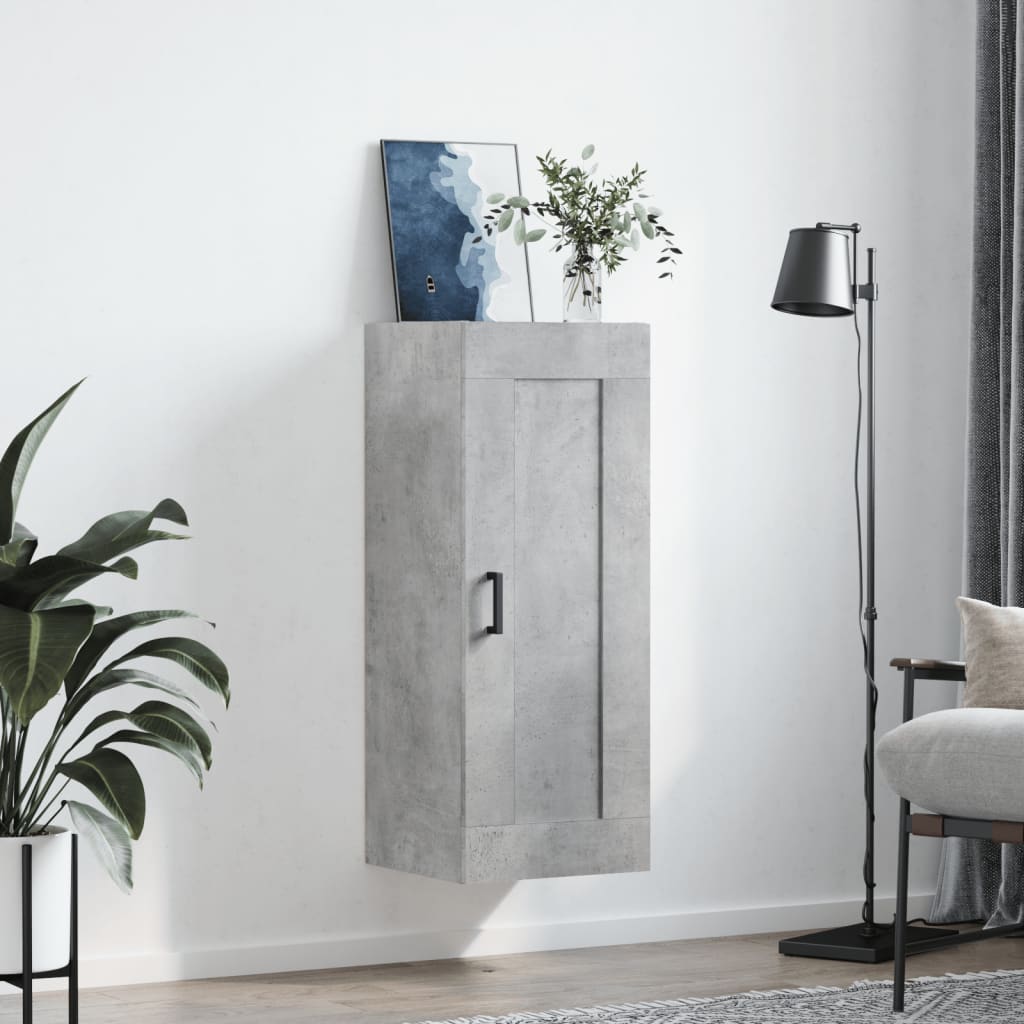 Wall Cabinet Concrete Grey 34.5 x 34 x 90 cm Particleboard