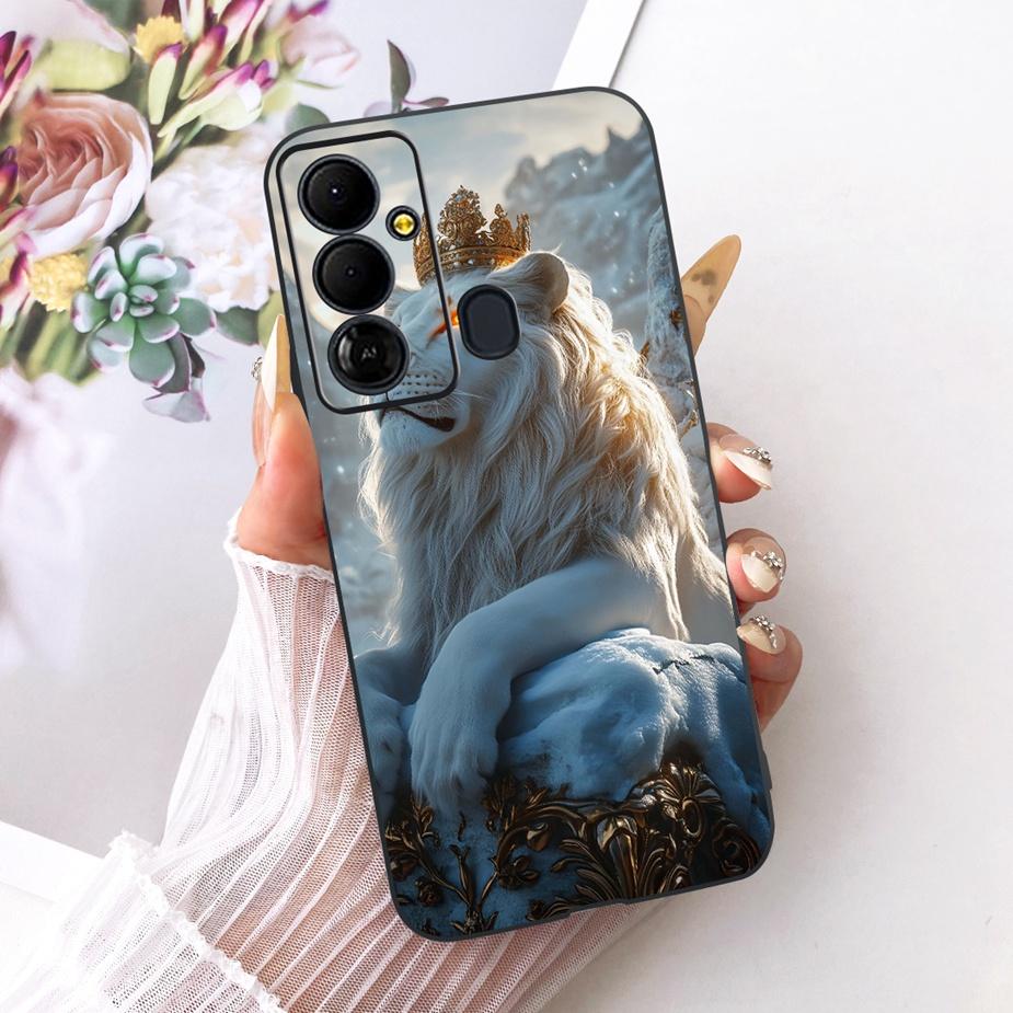 Чехол для Tecno Pop 6 GO BE6j Милый Цветок Бант Расписной Чехол Мягкий ТПУ Чехол для Телефона Для Tecno Pop 6 Pro BE8 Pop6 GO Задняя Крышка Coque
