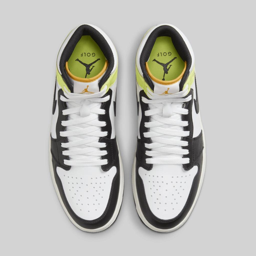 DQ0660-105 Nike Air Jordan 1 High Golf Белый Университетский Золотой Вольт Черный (Мужской)
