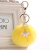 Ballet Dancing Girl Keyring Cute Fluffy Pompom Rhinestone Car Handbag Motorcycle Pendant Accessorie Keychain Retail Wholesale