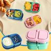 3-Pack Reusable Silicone Snack Containers - Leakproof Dual Compartment Lunch Box for Salad, Dressing & Meal Prep, Microwave Safe