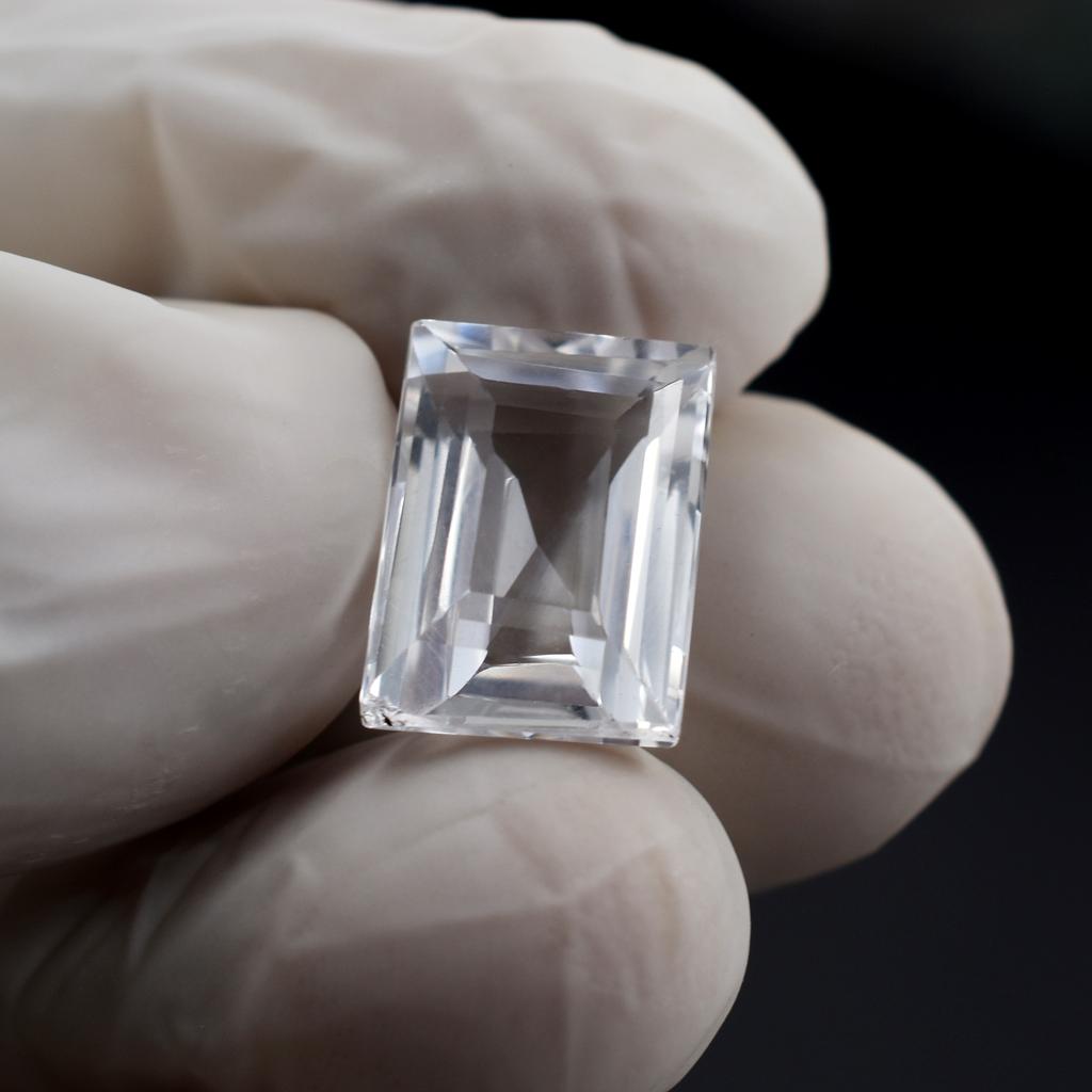 Natural Emerald Cut White Sapphire 9.80 Carat Perfect Loose Gemstone