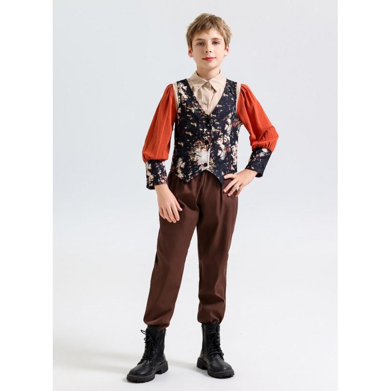 Halloween Kids Costume Vintage Medieval Farm Style Girls Stage Performance Outfit