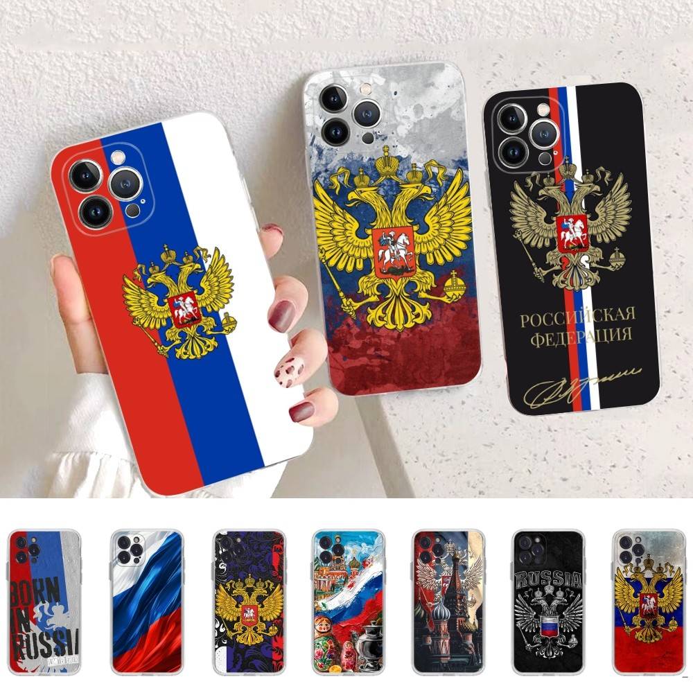 Flag Of Russia Phone Case For IPhone 17 16 15 14 13 12 11 Pro Max Plus Soft Cover Personalized DIY