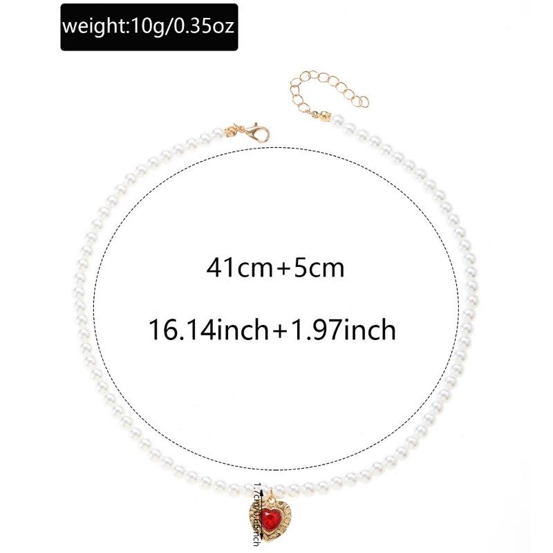 Барочный жемчуг цепочка ретро легкая роскошь высокий класс кулон имитация рубина любовь ожерелье