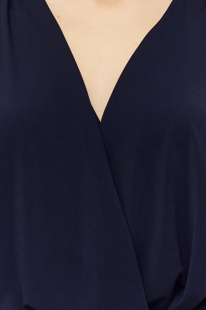 Women's Fashion New Bodysuit Emerald Padded Double Breasted Collar Flexible Snap Fastener Knitted Bodysuit