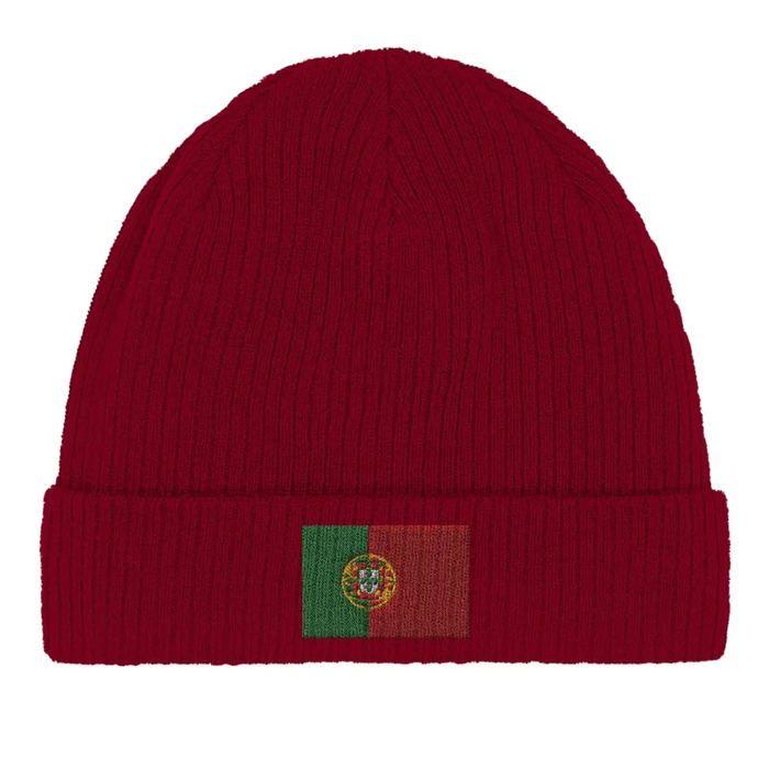 Bonnet en Coton – Drapeau du Portugal – Broderie – Rouge