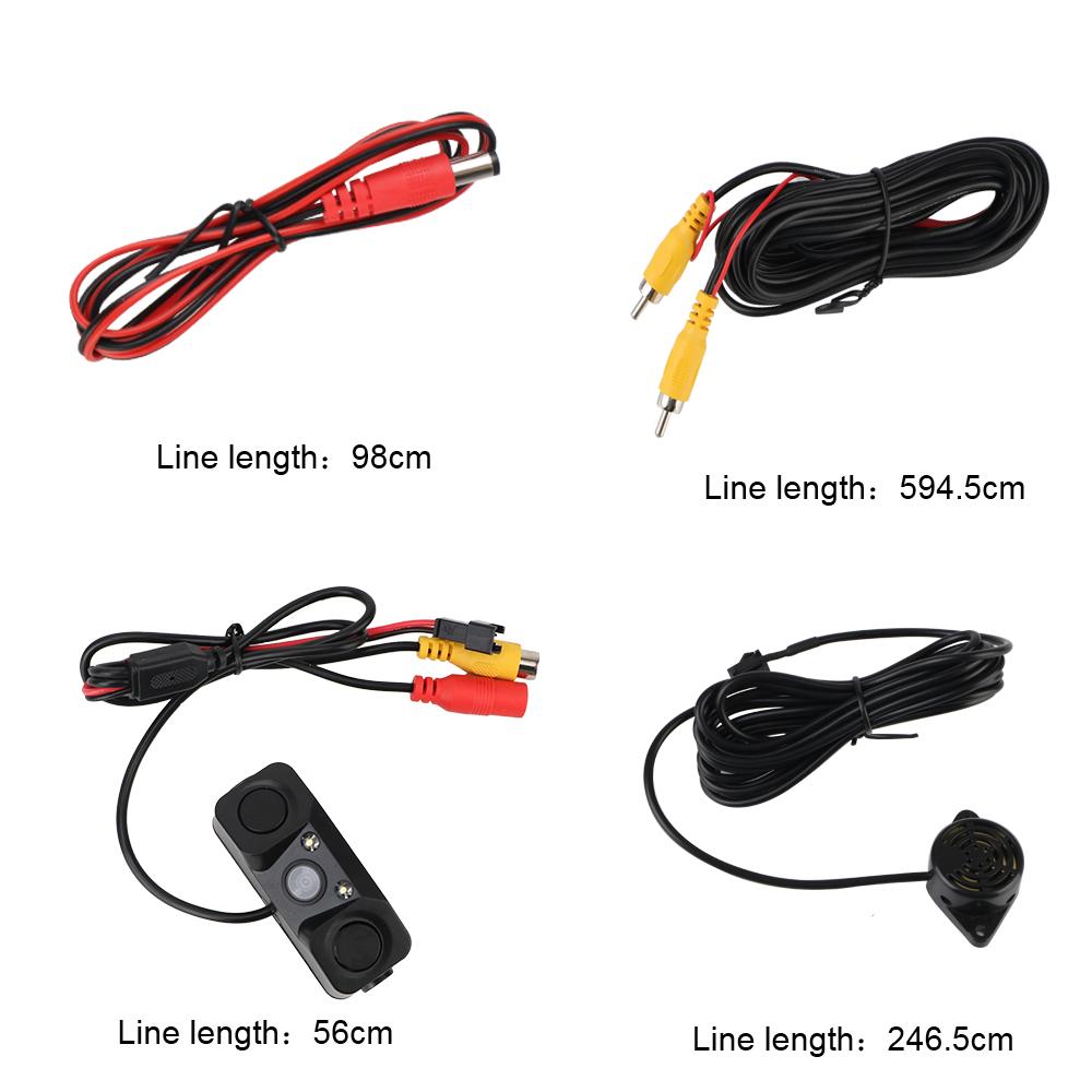 Автомобильные аксессуары Светодиодный светильник высокой четкости Водонепроницаемая камера заднего вида постоянного тока 12 В Реверсивный радар-датчик-детектор Универсальный 3 в 1 Мини-сигнализация ночного видения