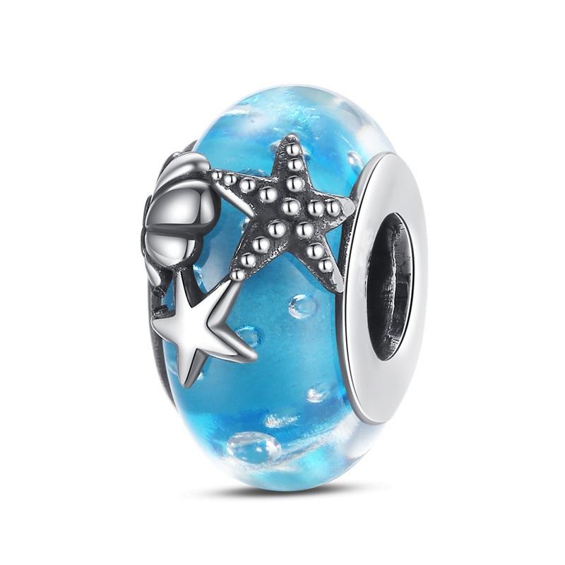 Marine Life Theme DIY Bracelet Accessories Starfish Turtle Jellyfish Charm Beads Stringing Materials