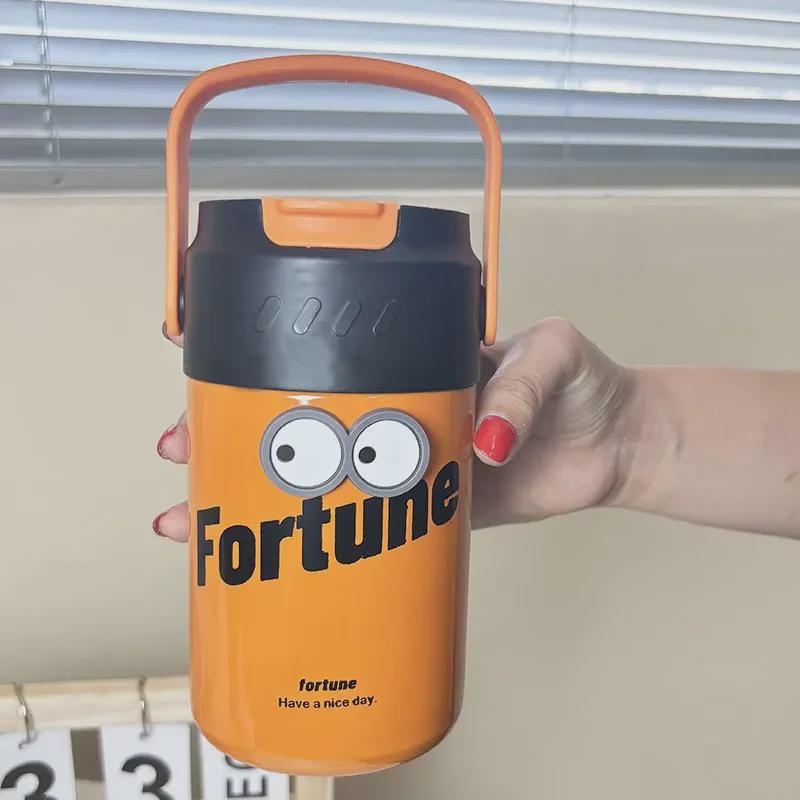 Innovative 316 Stainless Steel Straw Thermos: Portable Tea-Separation Vacuum Cup for Flowers and Tea