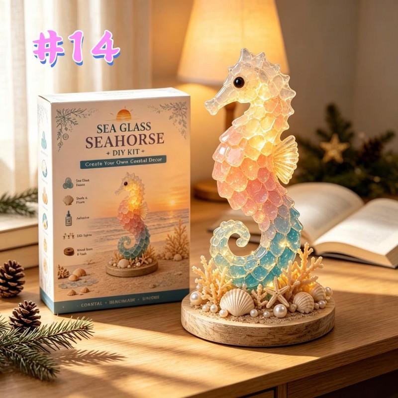 DIY Sea Glass 3D Christmas Tree Craft Kit Ocean Animal Ornament Decor Holiday Home