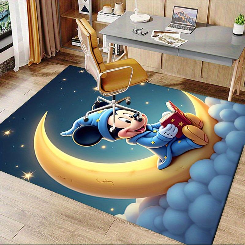 3D Printed Mickey Mouse,Moon,Night Anti-Slip Rug - Machine Washable Office Rug for Living Room, Bedroom, Office - Multiple Sizes