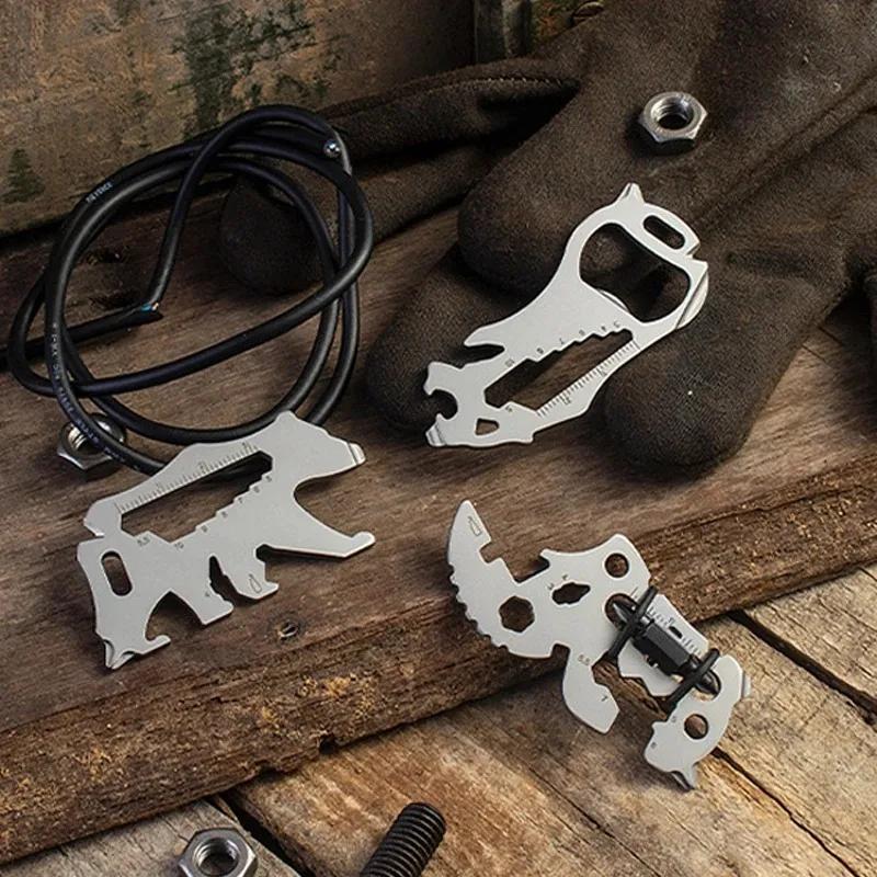 Многофункциональный инструмент EDC в стиле носорога, бутылка, мини-брелок для ключей, отвертка, аксессуары для ремонта на открытом воздухе, открывалка, ручные инструменты