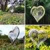 3D Silver Heart Stainless Steel Wind Chime & Spinner