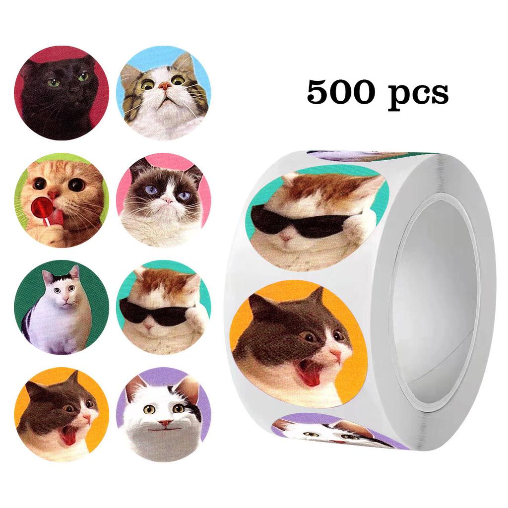 250/500 шт. Мультяшные Мем-Коты Наклейки Для Школы Наклейки-Награды Декор Классной Комнаты Мотивационная Наклейка Для Ученика Учителя