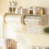 Wall Mount Paper Towel Storage Rack Napkin Holder with Clear Lid Convenient Tissue Dispenser for Kitchen and Bathroom