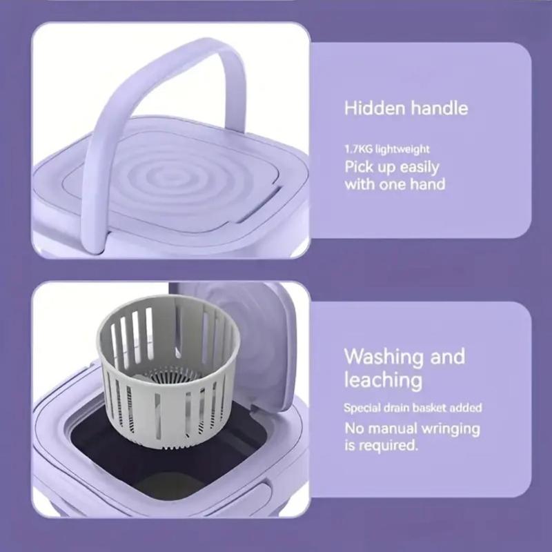 Складная стиральная машина, мини-стиральная машина, подходит для путешествий, стиральная машина для нижнего белья, бюстгальтеров, носков