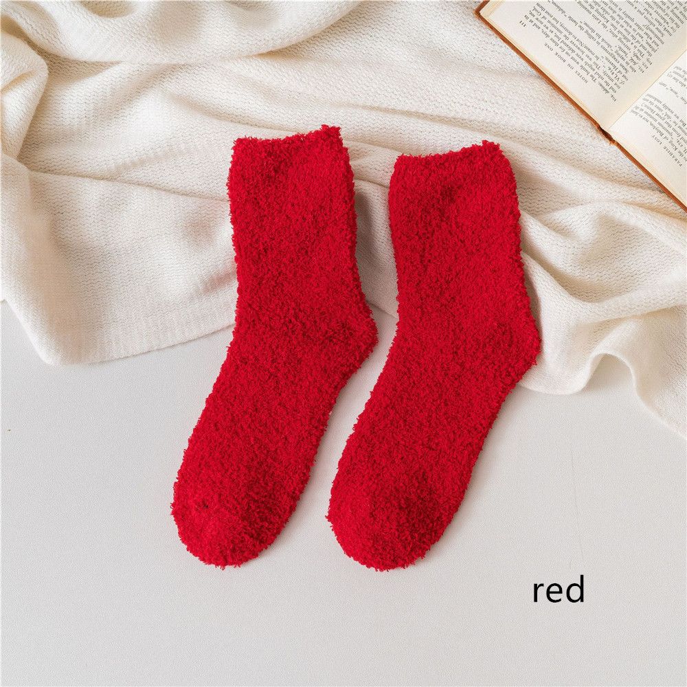 Christmas Gift Winter Warm Breathable Soft Coral Velvet Socks Bed Floor Fluffy Cosy Sleep Socks