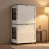 2 Pieces Storage Cabinet with Swivel Casters Collapsible for Dorm