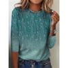 Spring Round Neck 3D Printed Top Fashionable and Casual Long Sleeved Women's T-shirts
