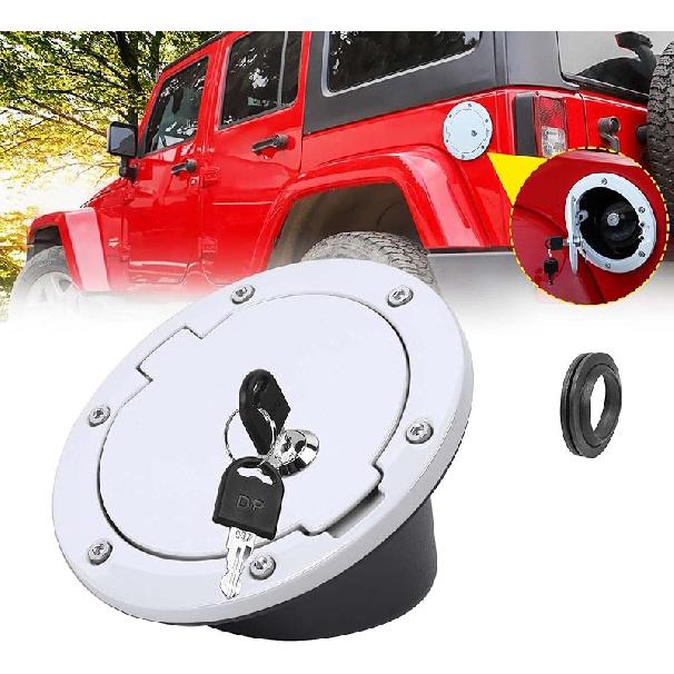Fuel Door Cover JeCar Locking Gas Cap Cover For 2007-2018 Jeep Wrangler JK & Unlimited