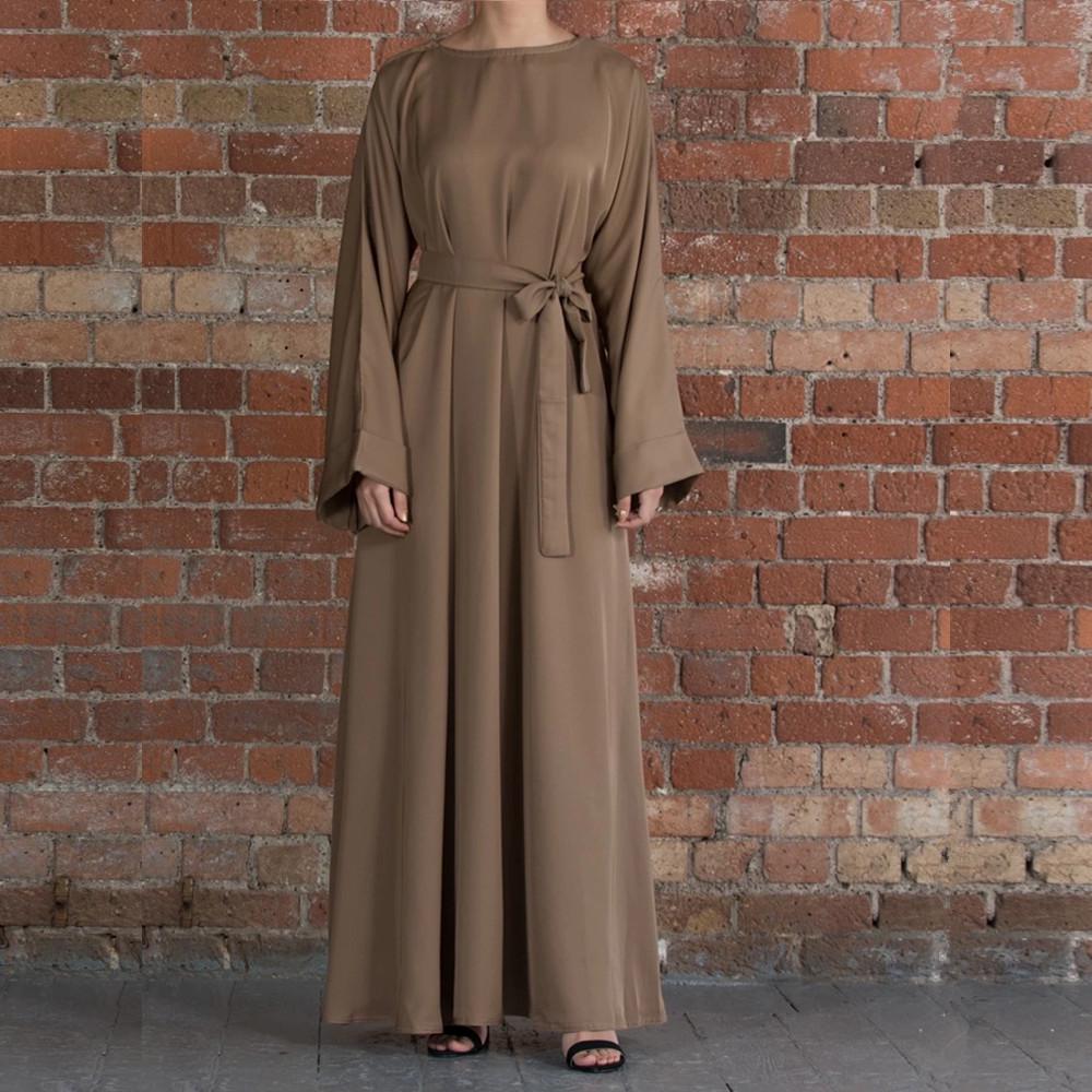 Loriya LR363 Большой размер Однотонное Длинное Платье-Халат для Ближнего Востока и Турции