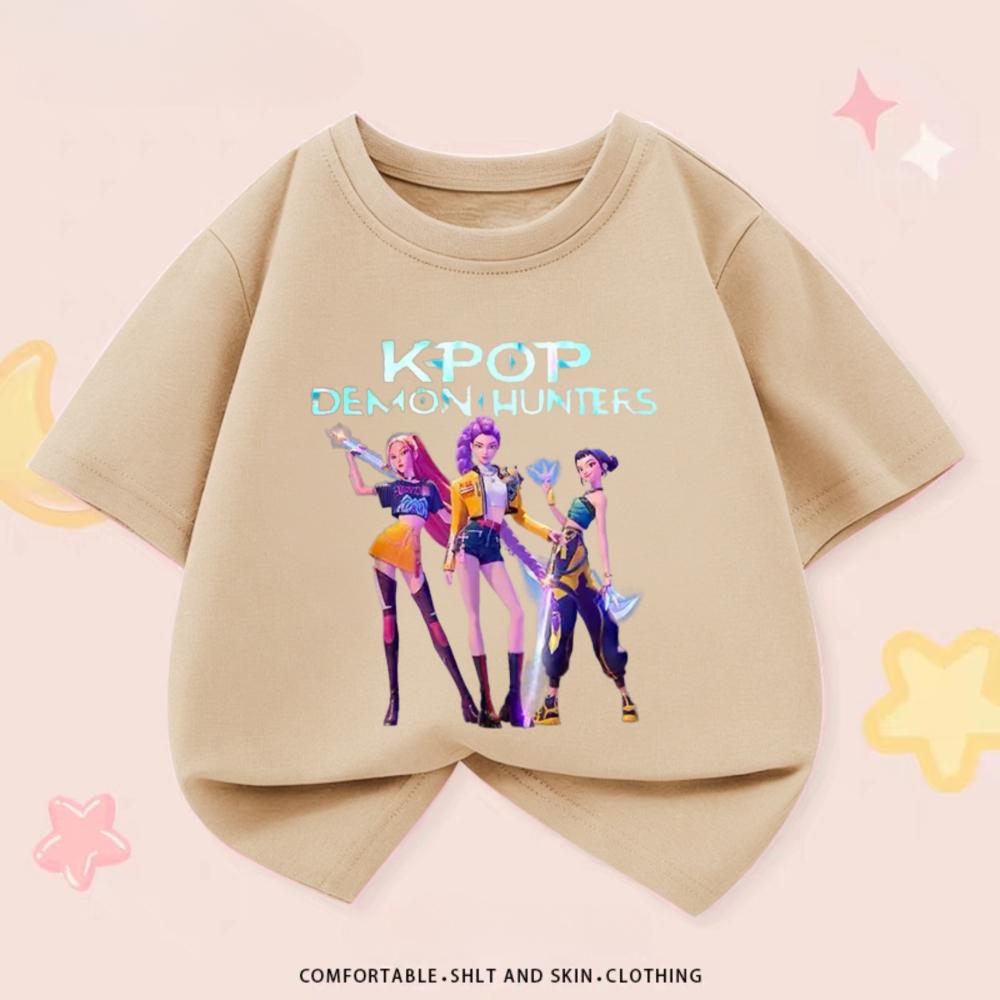 Kpop Охотники на демонов Детская одежда Футболки Летние Новая мода Популярные Топы с коротким рукавом Футболка Детская одежда Повседневные футболки