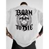 Мужская футболка Born To Die с принтом черепа, Повседневная хлопковая футболка с коротким рукавом и круглым вырезом