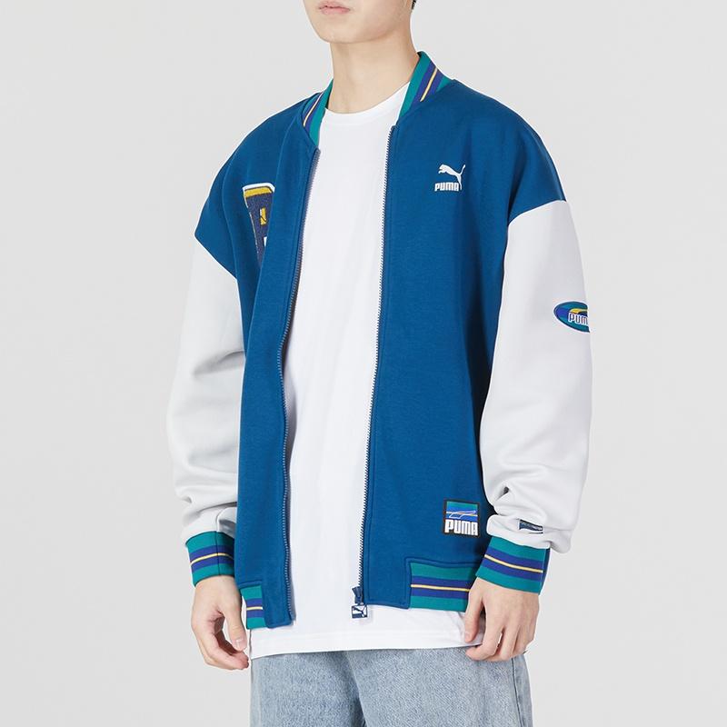 PUMA FW23 Baseball Jacket Unisex Blue 677373-45