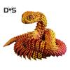3D Printed Animals Articulated Simulated Snake Stress Relief Toys Realistic Flexible Snake Fidget Toy Tabletop Ornament for Kids Adults