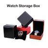 Черная подарочная коробка для одних часов с подушечкой, органайзер-витрина для наручных часов из ПУ кожи для мужчин, откидная крышка из ПУ кожи для часов