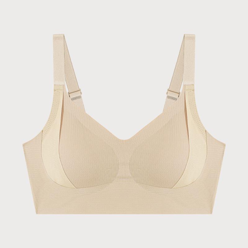 FINETOO Plus Size Women's Widened Shoulder Strap Bra Seamless Mesh Pull-up Underwear Female Full Coverage Vest Sport Bralette