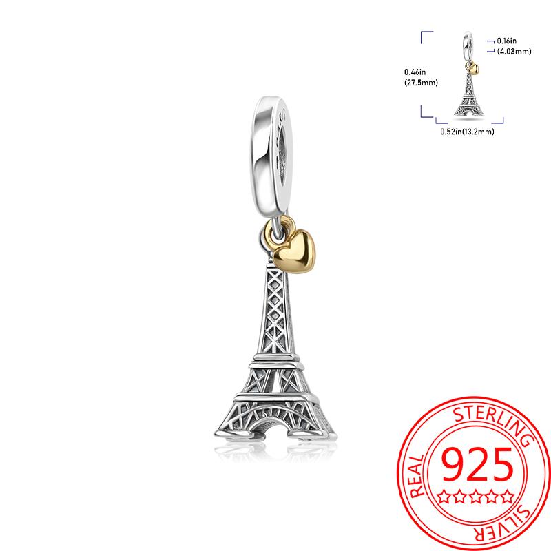 Copper Metal Paris Tower Aircraft Travel Charm Bead Component Pendant Bead Component Bead Components Compatible With Charm Bead Component Authentic