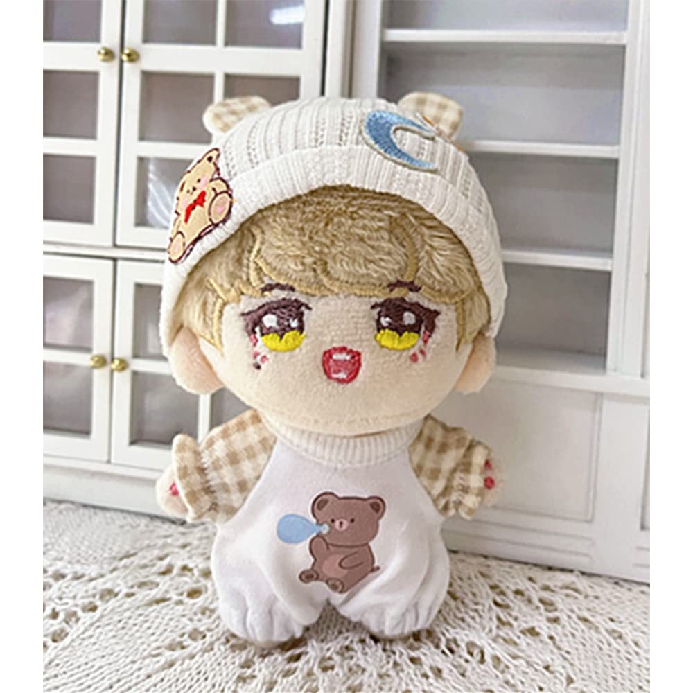 Niannyyhouse 10 см Плюшевая одежда, Свободный ползунок, Шапка с медвежьими ушками, Боди, Сменная одежда для хлопковой куклы (хаки)