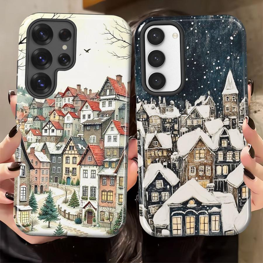 Мягкая обложка Чехол Capa для Samsung Galaxy S25 A56 A16 S23 A36 S23Ultra S20 FE S25Ultra S24 Ultra A26 A Тихая рождественская ночь