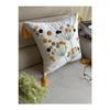 Starstalia Home White Fabric Punch Embroidered Throw Pillow Cover