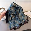 Retro Cashew Simulation Silky Brocade Fashion Sunscreen Silk Scarf Long Scarf Silky Print Shawl Versatile Headscarf Scarf